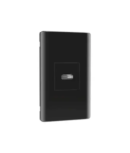 [EE.TOPU.0002] Toma Puerto HDMI (1 servicio) Negro MAVIJU p/empotrar