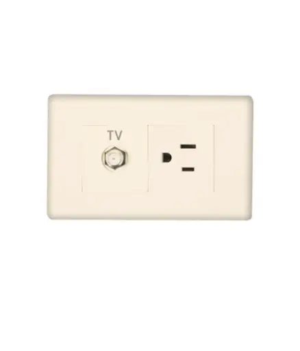 [EE.TOTE.0007] Toma p/Telefono RJ11 + TV coaxial p/empotrar Marfil MAVIJU