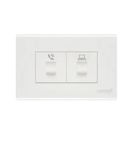 [EE.TOTE.0012] Toma p/Telefono RJ14 (1serv) p/empotrar Plateado MAVIJU