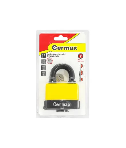 [FF.CAN.0053] Candado 73MM p/intemperie hierro recubierto Vinyl CERMAX