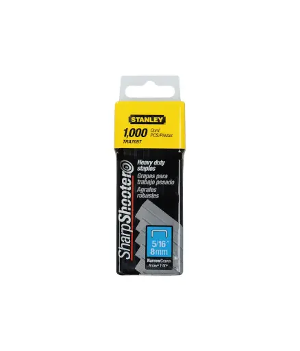 [FF.GRAP.0005] Grapa p/Grapadora (5/16) 8mm (caja 100 unid) STANLEY TRA705T