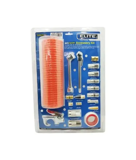 [FF.JUE.0005] Juego de accesorios p/compresor 20pzs ELITE (AIRKIT20)