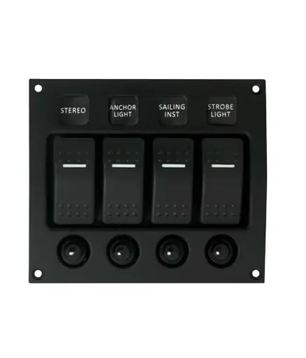 [MNA.SWI.0013] Switch PORTAFUSIBLE de 4 servicios MARPAC c/luz ref. (7-1250) 20A 12V/10A 24V
