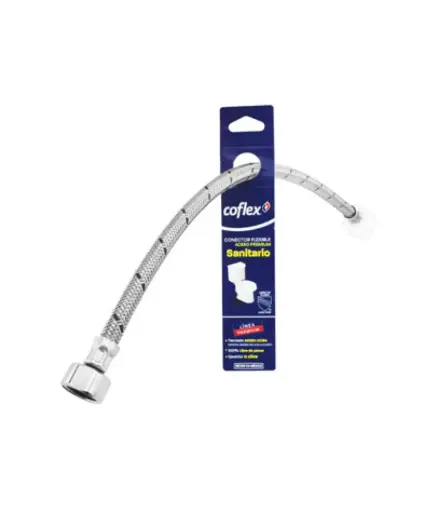 [PFG.ABAS.0001] Tubo de abasto 1/2 * 1/2  M/H * 60CM p/lavabo ACERO INOX. COFLEX