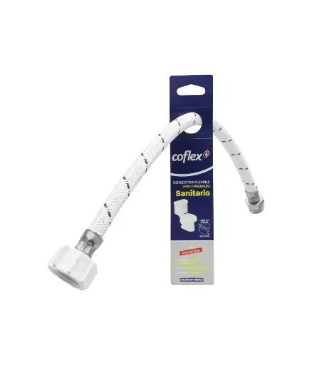 [PFG.ABAS.0009] Tubo de abasto 1/2 * 7/8 M/H * 40CM p/Inodoro VINILO BLANCO COFLEX