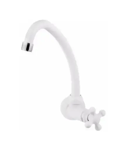 [PFG.VAL.0032] Valvula de cocina 1/2 p/pared pico ganzo VIQUA Lagune Blanco (1150402)