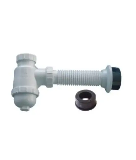 [PFG.VAR.0005] Codo tipo botella 1 1/4" p/lavamano blanco INCAMEP