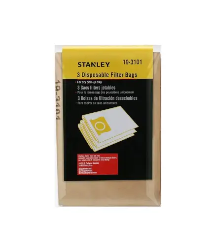 [RE.ASP.0009] Repuesto p/aspiradora STANELY Bolsa de filtro (paquet 3bolsa) 19-3101N)