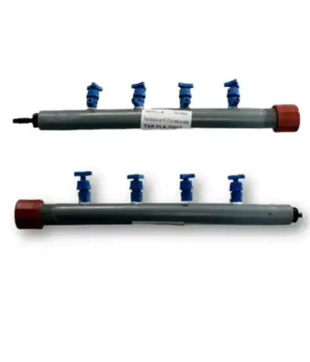 [TAP.FLA.0002] Flauta difusora de aire PVC 1/2 de 5 salidas c/valvulas BRONCE (armada)