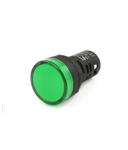 [EI.LUZ.0021] Luz Piloto VERDE Indicadora Vol/AMP/FREC 22MM- TYC