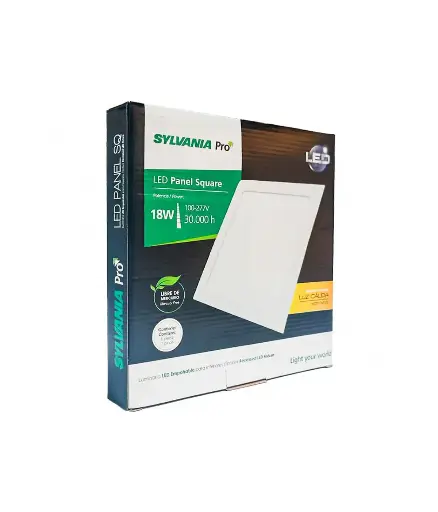 [EE.LLED.0042] Luz LED p/techo 18W 8" 110/240V cuadrado SYLVANIA p/empotrar 