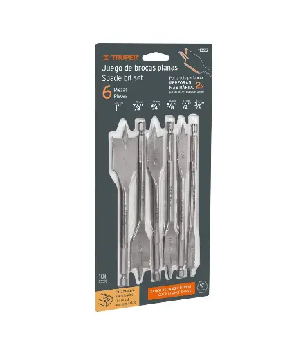 [FF.BRO.0154] Broca de paleta Juego 3/8" a 1" p/madera TRUPER