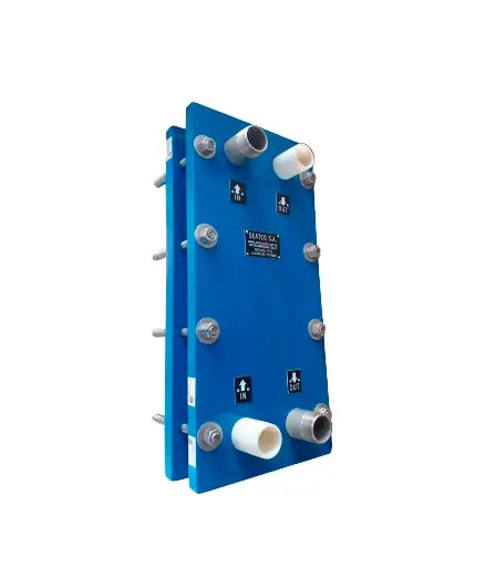 [MEE.INT.0013] Intercamb/TITANIO 30 placas 200 GPM 2" NPT INOX/NYLON 