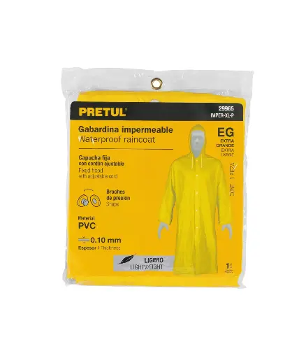 [FIS.ENCA.0023] Encauchado gabardina ligera 1pz TALLA L amarillo